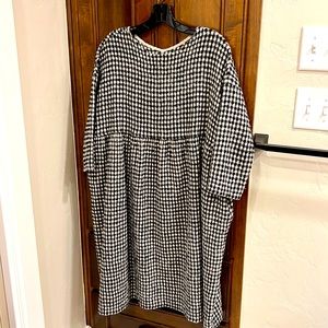 Ichi Antiquities Black & Ecru Gingham Dress One Size